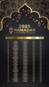 RAMADAN CALENDAR 2025 Instagram na Kuwento template