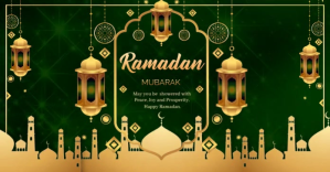 Green Ramadan Greeting Umkhangiso we-Facebook Template