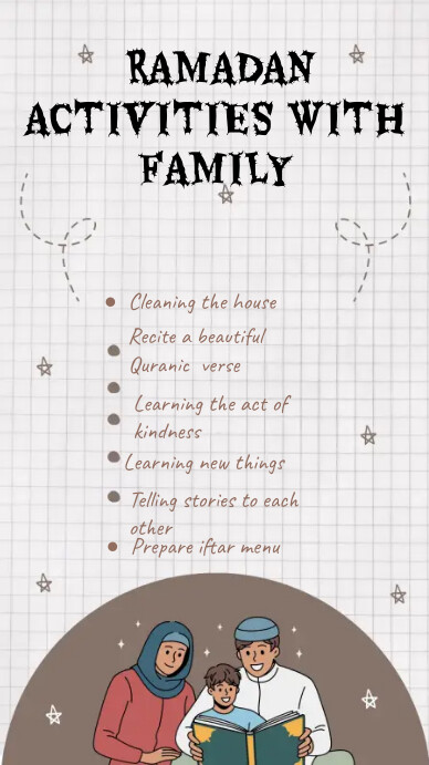 Ramadan family activities template Historia de Instagram