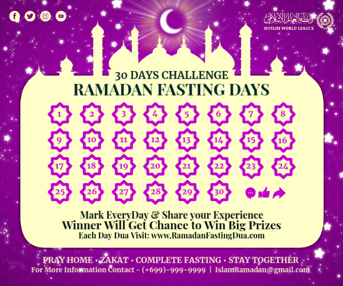 Ramadan Fasting Calendar 2025 Zenia Kellyann Ramadan Fasting Calendar 2025