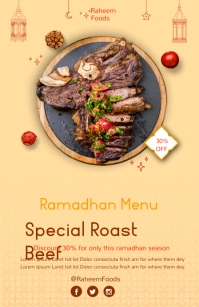 Ramadan flyer template Demi-page de format Wide