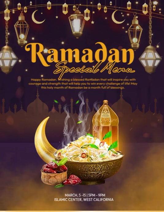 Ramadan Food Menu Template | PosterMyWall