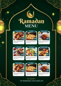 Ramadan Food Menu A4 template