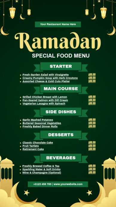 Ramadan Food Menu Template | PosterMyWall