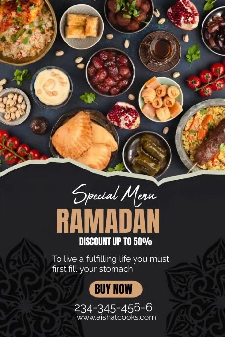 Ramadan Food Menu Cartaz template