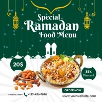 Ramadan Food Menu Instagram Post Iphosti le-Instagram template