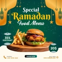 Ramadan Food Menu Instagram Post template