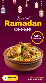 Ramadan food social media story design templa template