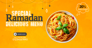 Ramadan food web banner template design Sampul Acara Facebook