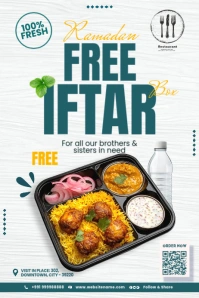 Ramadan Free Iftar Box Banner Template Poster