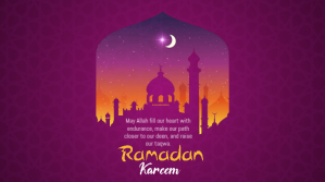 Purple Ramadan Kareem Wpis na Twittera Template
