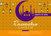 Ramadan Greeting Post Card Design Poskaart template