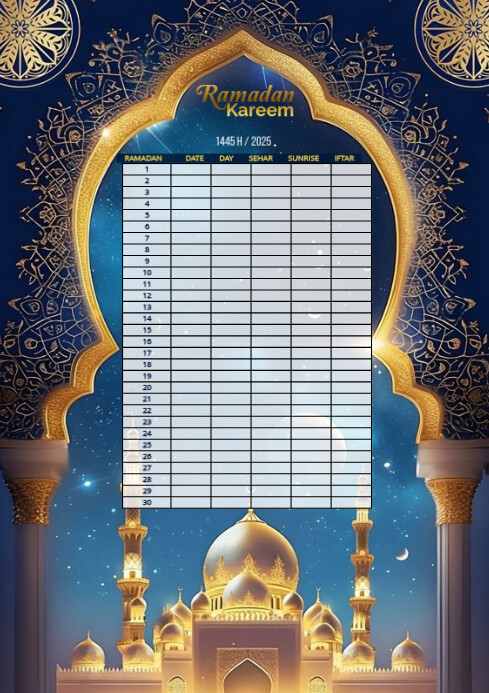 ramadan calendar template ramadan calendar template