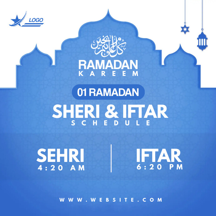 Ramadan Iftar & Sheri Time Instagram Post template