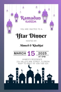 Ramadan iftar dinner Illustration Pinterest template