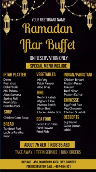 ramadan iftar menu buffet template Tampilan Digital (9:16)