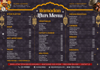 Ramadan Iftar Menu Card Template A5