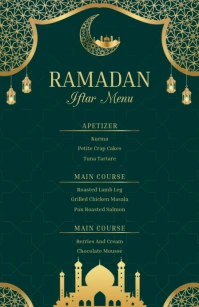 Ramadan Iftar menu card template Design Tabloid
