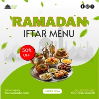 Ramadan iftar menu food template Instagram Plasing