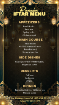 Ramadan iftar menu template Instagram Story