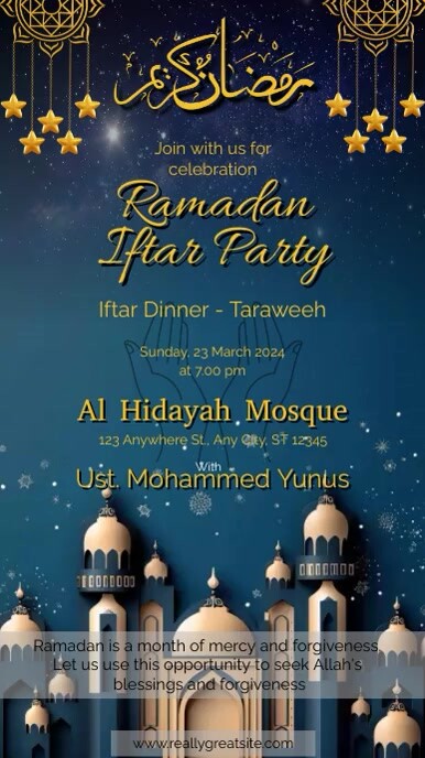 Ramadan Iftar Party História do Instagram template