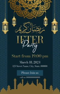 Ramadan Iftar Party Flyer Halbe Seite breit template