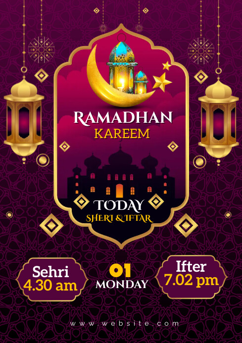 Ramadan ifter & sehri banner A3 template