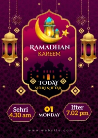 Ramadan ifter & sehri banner A6 template