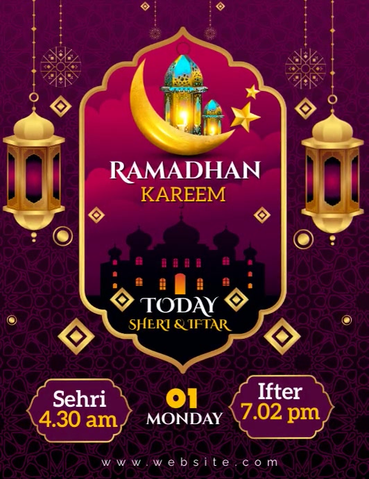 Ramadan ifter & sehri banner Ulotka (US Letter) template