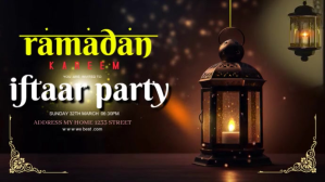 Ramadan ifter video flyer template Digitalt display (16:9)