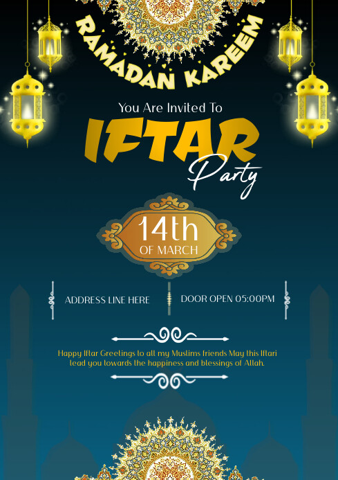 Plantilla de Ramadan invitation iftar party poster | PosterMyWall