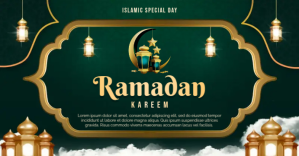 Green Ramadan Celebration Facebook-evenementomslag Template