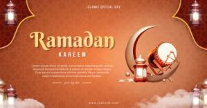 Red Ramadan Celebration Portada de evento de Facebook Template