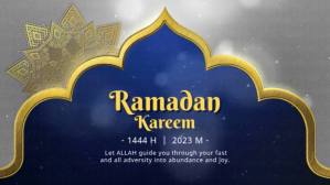 紫色 Ramadan Celebration Digital Display Template