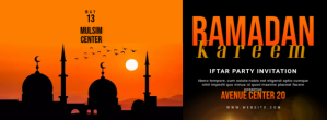 Black Ramadan Iftar Party Invitation Facebook-coverfoto Template