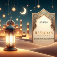Ramadan Kareem greeting card Instagram Post template
