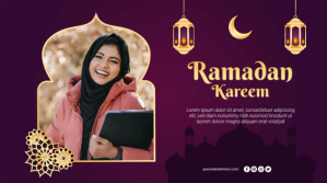 Ramadan Kareem Greetings Poster Banner Digital na Display (16:9) template