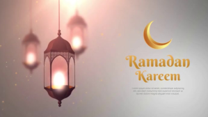 Cinzento Ramadan Greeting Digitale display Template