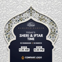 Ramadan Kareem Iftar & Sheri Time Message Instagram template