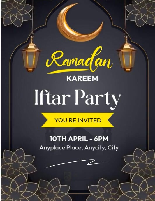 Ramadan Kareem Iftar dinner Folheto (US Letter) template
