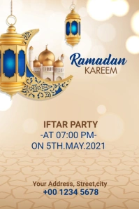 Ramadan Kareem Iftar Party Banner Баннер 4' × 6' template