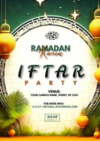 Ramadan Kareem Iftar Party invitation A3 template