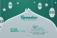 Ramadan Kareem Iftar Party Invitation Banner 4' × 6' template