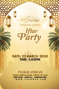 Ramadan Kareem Iftar Party invitation Poster template
