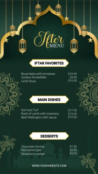 Ramadan Kareem Menu card instagram story template