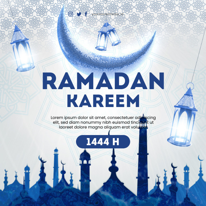 Ramadan Kareem Mubarak Greeting Post Instagram Plasing template