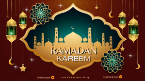 棕色 Ramadan Celebration Twitter-opslag Template
