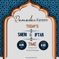 Ramadan Kareem Time table Instagram Post template