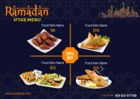 Ramadan lifter Menu Postcard template