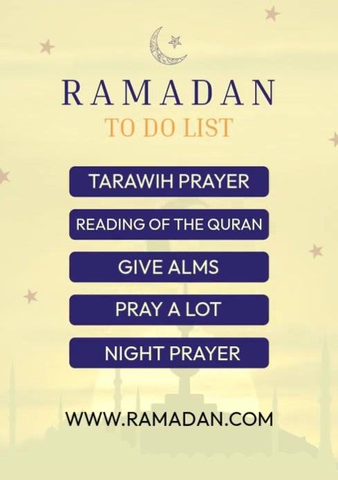 Ramadan List Template | PosterMyWall
